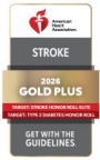 2026 Get With The Guidelines Stroke Gold Plus Quality Achievement Award logo