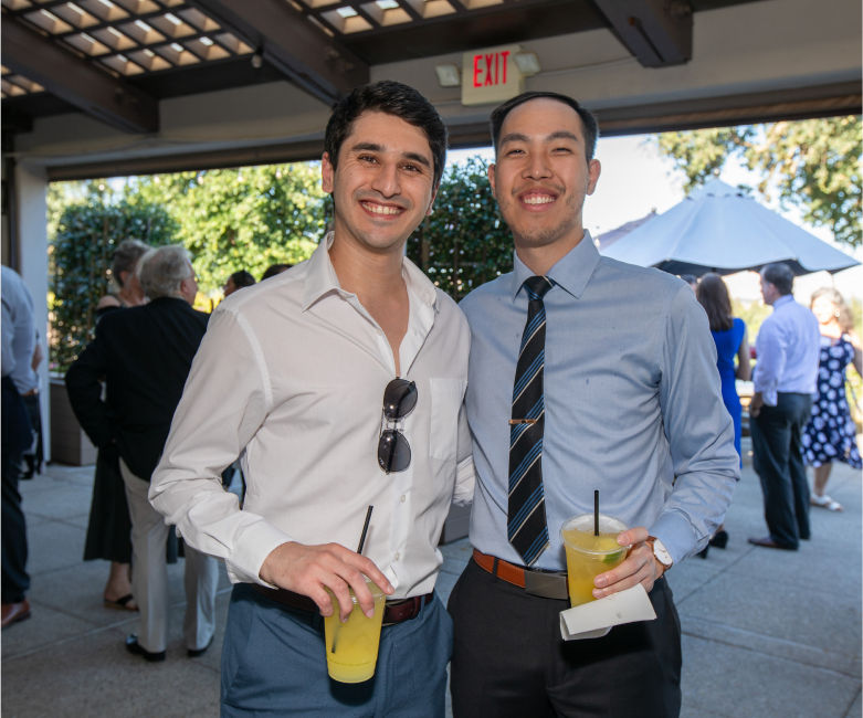 Friends at white coat ceremony