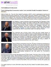John Muir Health Announces Inaugural Endowed Medical Directorship