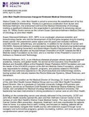 John Muir Health Announces Inaugural Endowed Medical Directorship