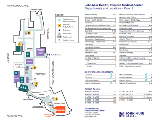 concord center medical map muir john rehabilitation physical area johnmuirhealth locations