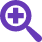 purple magnifying glass icon