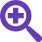 purple magnifying glass icon