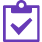 purple checkmark icon