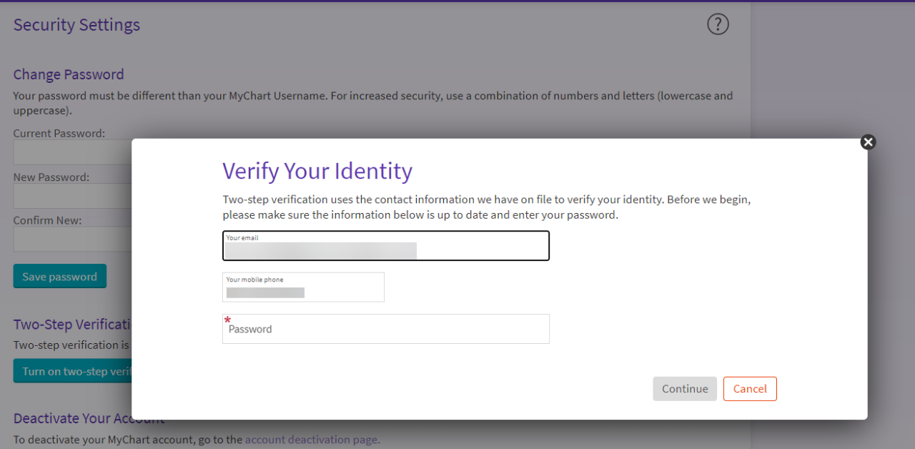 verify your identity screen